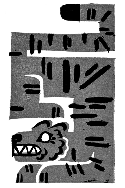 Ảnh nền tiger linocut cho Xteink X3