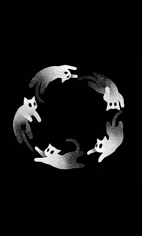 Ảnh nền ghost kitten spiral cho Xteink X4